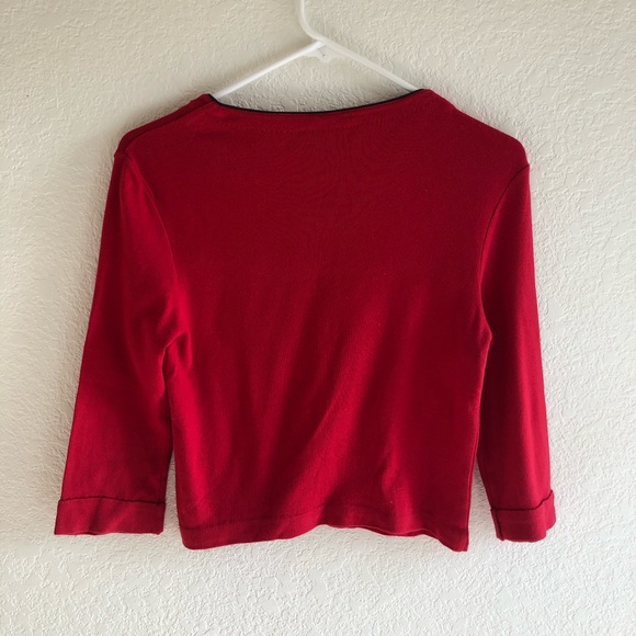 Ralph Lauren Polo Jeans Red Crop Top Sweater Small - Picture 4 of 4